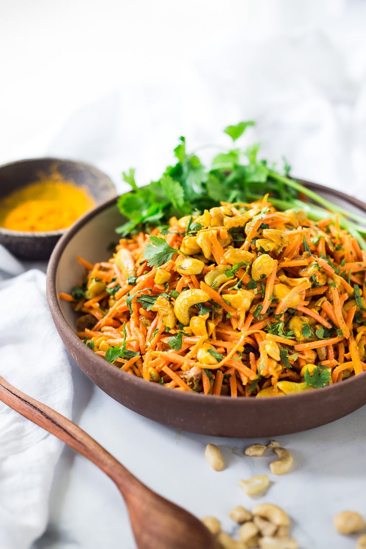 Bombay Carrot Salad with Cashews and Raisins