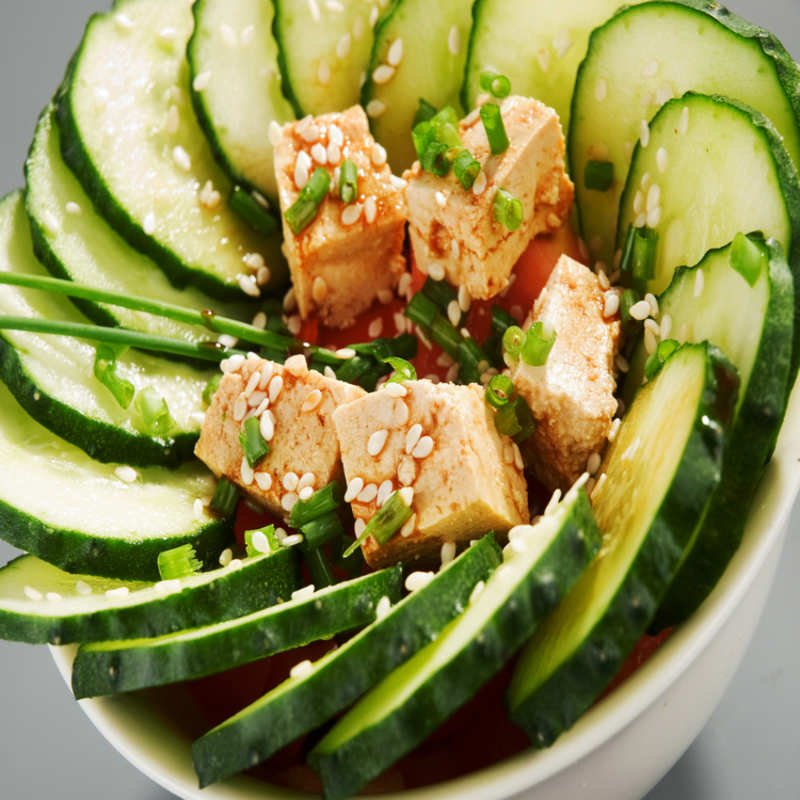 Tofu cucumber salad